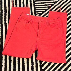 Mother "The Tomcat Ankle Fray" in Red - Sz 32